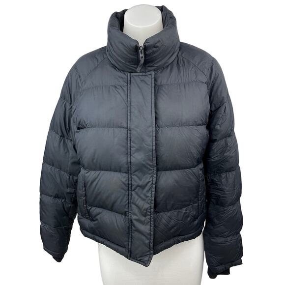 J.W. Anderson x Uniqlo Womens Navy Blue Zip High Neck Down Puffer Coat Jacket XS - Picture 1 of 4
